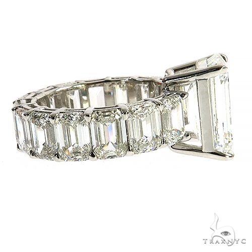 Emerald Cut Eternity Diamond Engagement Ring Lab 69140 - Image 3
