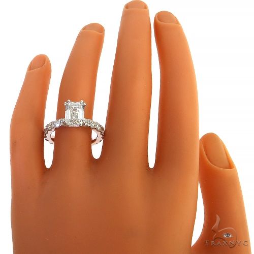 Emerald Diamond Engagement Ring (Lab) 68231 - Image 6