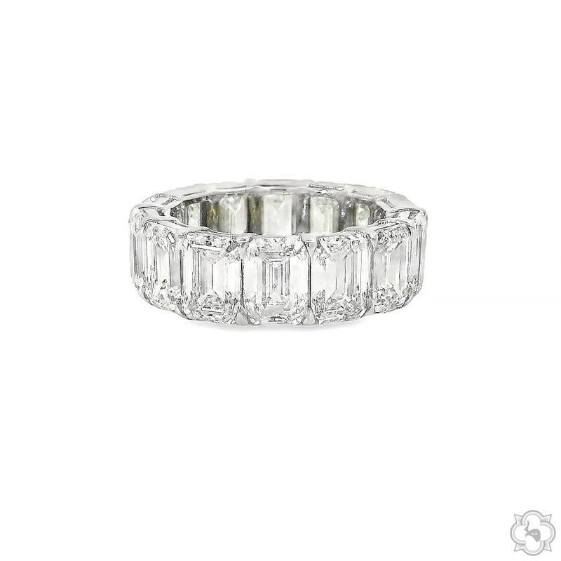 Platinum 15.51 Ctw Emerald Lab-Grown Diamond Eternity Band, view 2