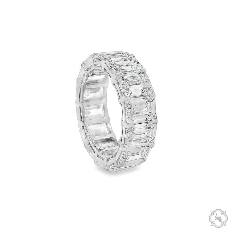 Platinum 15.51 Ctw Emerald Lab-Grown Diamond Eternity Band, view 5