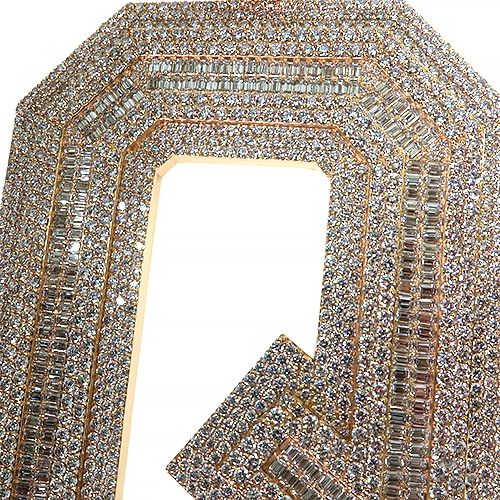 14K Gold Emerald Diamond Initial Pendant -XXL- Lab, photo 3 of 7