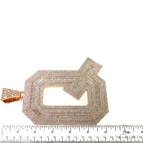 14K Gold Emerald Diamond Initial Pendant -XXL- Lab, photo 6 of 7