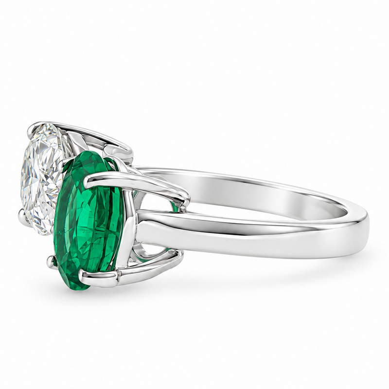 14K Gold Emerald & Diamond Ring, photo 6 of 10