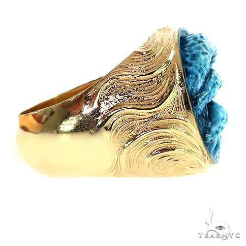 14K Gold Enamel Wave Ring, photo 3 of 6