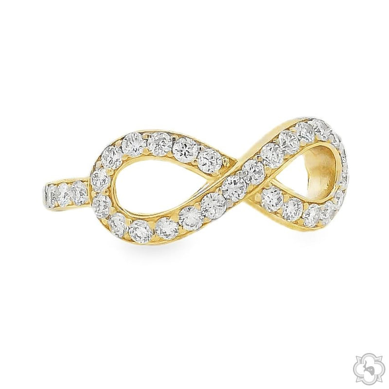 14K Gold Endless Shine Diamond Infinity Ring, photo 3 of 7