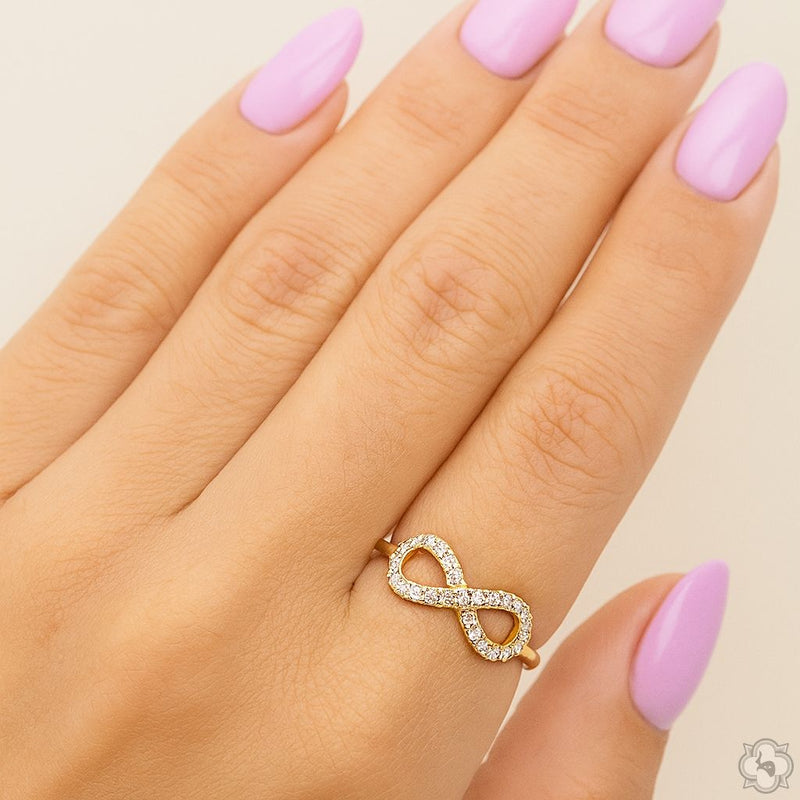 14K Gold Endless Shine Diamond Infinity Ring, photo 7 of 7
