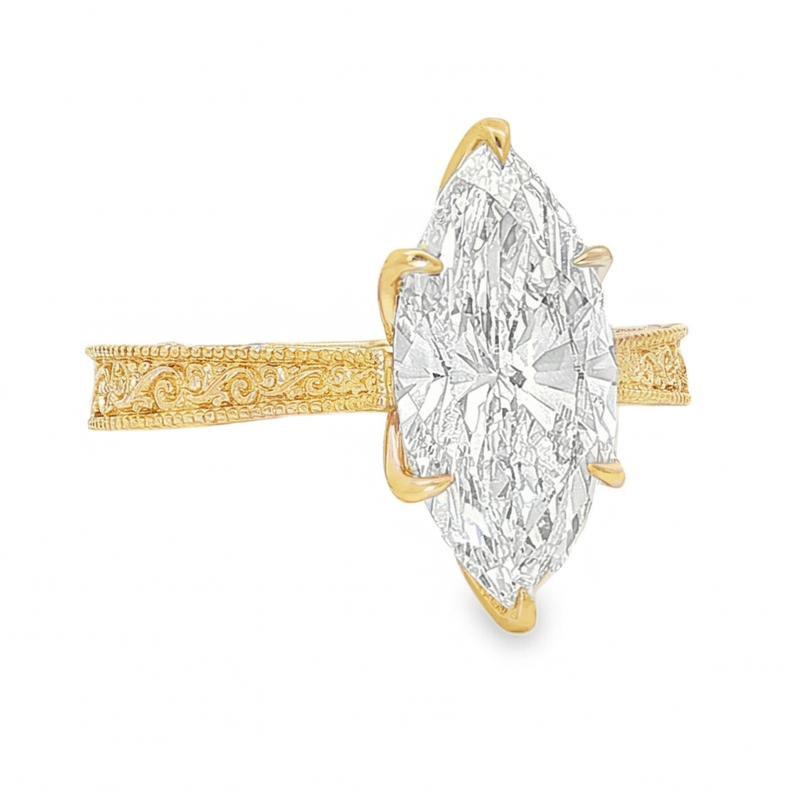 Starlight Marquise Engagement Ring in 14K gold, view 2