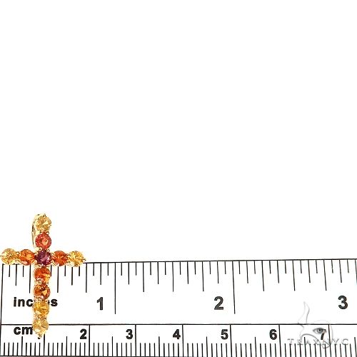 14K Gold Fire Sapphire Cross Pendant, photo 5 of 6