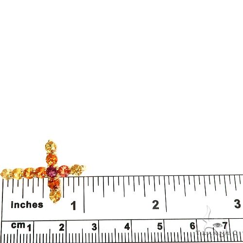 14K Gold Fire Sapphire Cross Pendant, photo 6 of 6