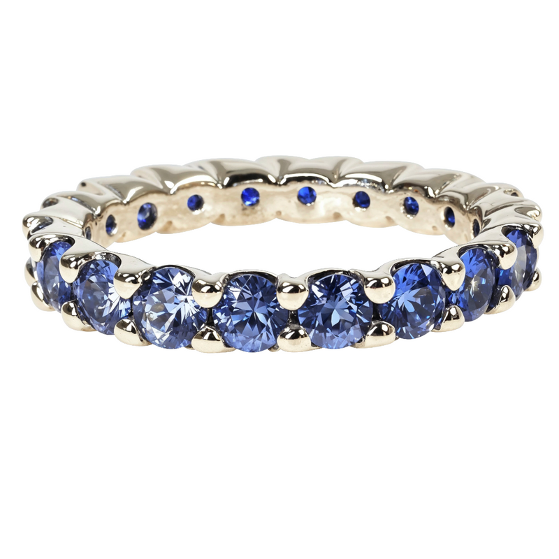 14K Gold Blue Graduated Sapphire Eternity Ring, photo 2 of 5