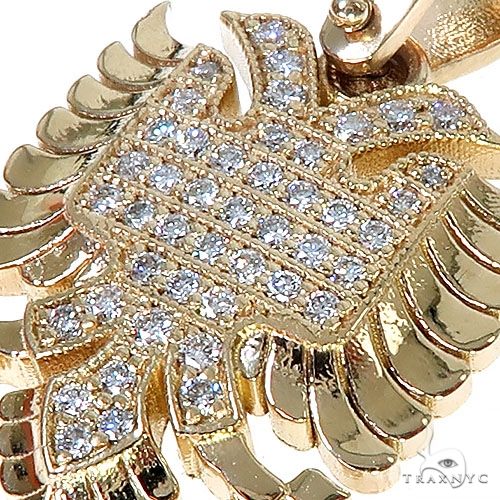 14K Gold Flag Of Albania Diamond Pendant, photo 3 of 6