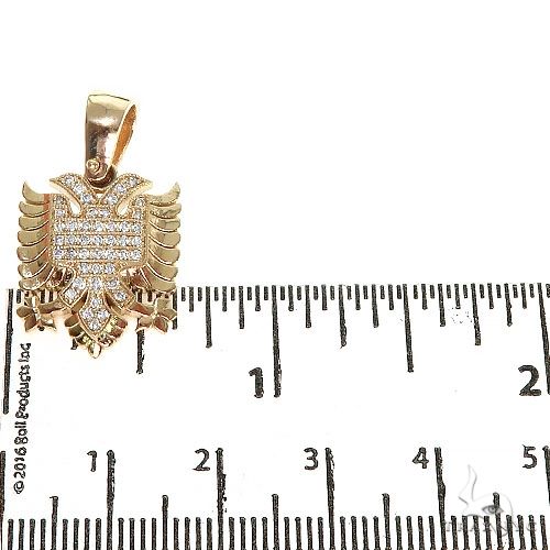 14K Gold Flag Of Albania Diamond Pendant, photo 5 of 6