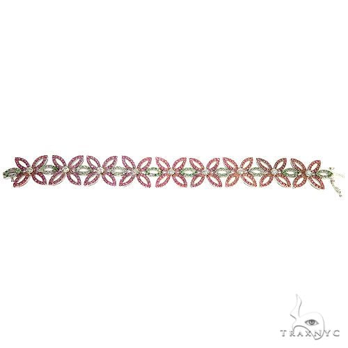 Flower Sapphire Diamond Bracelet 67077 - Image 4