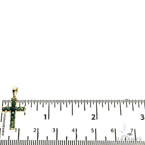 14K Gold Forest Green Princess Cut Cross, photo 5 of 6