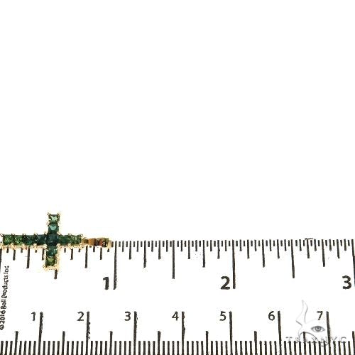 14K Gold Forest Green Princess Cut Cross, photo 6 of 6