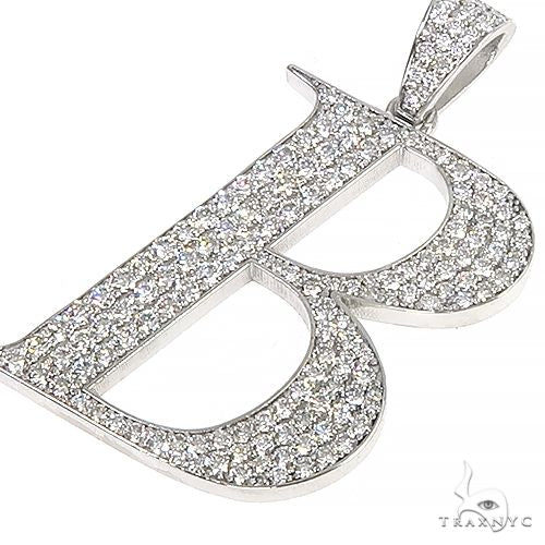 14K Gold Frozen Initial B Pendant, photo 3 of 6