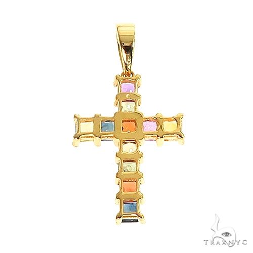 14K Gold Fruit Loop Princess Cut Cross, photo 4 of 6