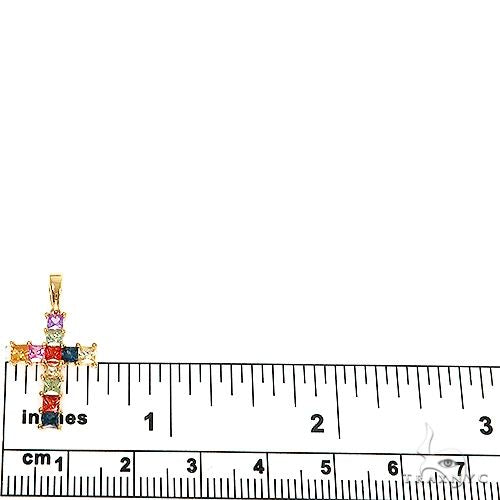 14K Gold Fruit Loop Princess Cut Cross, photo 5 of 6