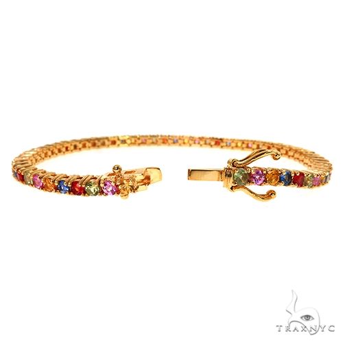 14K Gold Fruit Loop Sapphire Tennis Bracelet, photo 2 of 7