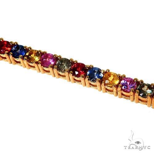 14K Gold Fruit Loop Sapphire Tennis Bracelet, photo 3 of 7
