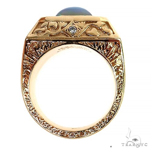 14K Gold Galactic Opal Men's Fancy Diamond Ring, photo 5 of 6