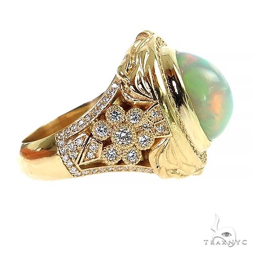 14K Gold Galaxy Opal Diamond Ring, photo 3 of 6