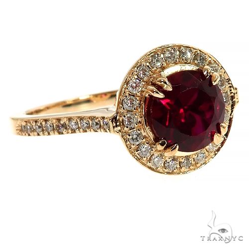 Garnet Diamond Halo Ring 45601 - Image 2
