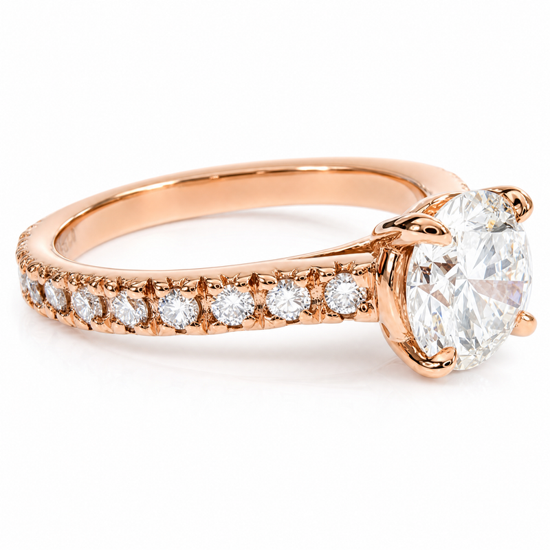 Classic Round Engagement Diamond Ring in 14K gold, view 7