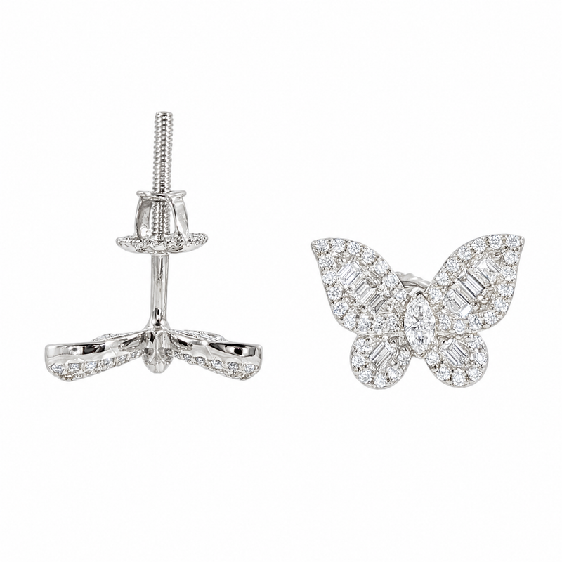 14K Gold Butterfly Luxe Diamond Earrings, photo 4 of 6