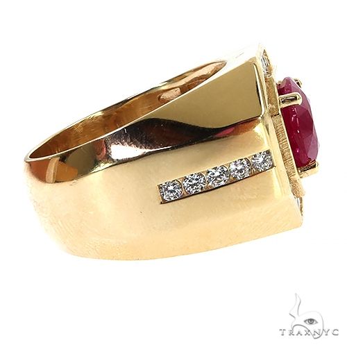 14K Gold God Father Lab-Grown Diamond and Ruby Ring, photo 3 of 6