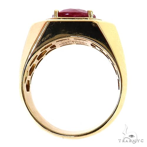 14K Gold God Father Lab-Grown Diamond and Ruby Ring, photo 5 of 6