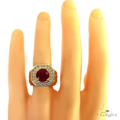 14K Gold God Father Lab-Grown Diamond and Ruby Ring, photo 6 of 6
