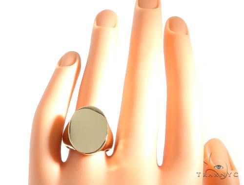 Ring Engravable Front ID Symbol Initial 14K 18K 22K Yellow White Rose Gold, photo 10 of 10