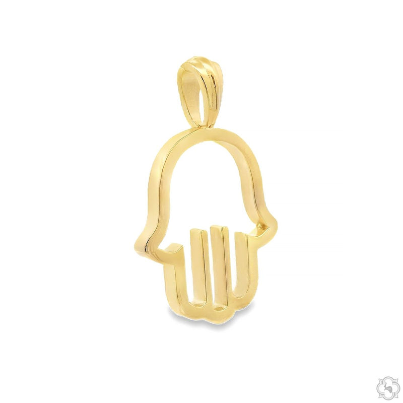 Golden Cutout Hamsa Pendant in 14K Gold, photo 2 of 7