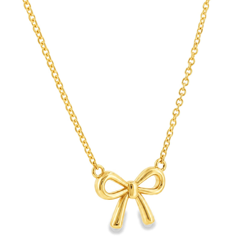 Golden Ribbon Bow Necklace, view 5