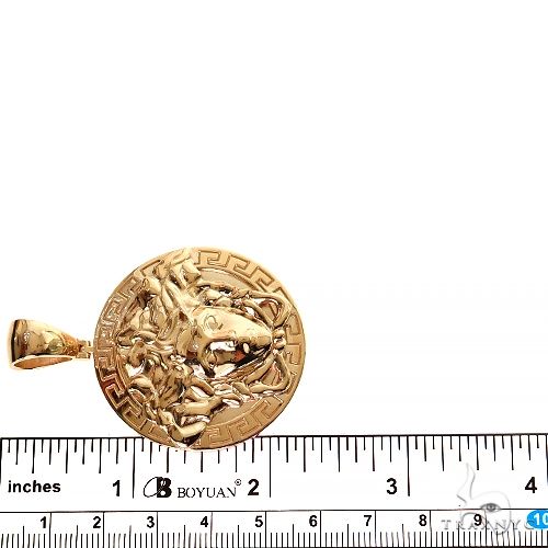 14K Gold Gorgon Medusa Pendant, photo 6 of 7