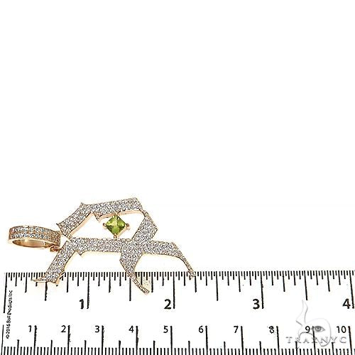 14K Gold Gothic Old English Initial Diamond Pendant, photo 6 of 6