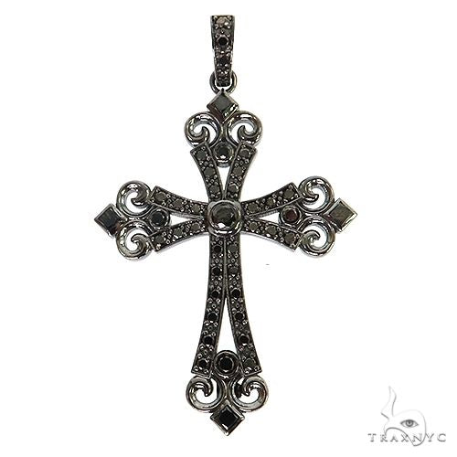 Black Diamond Gothic Celestial Cross Pendant 68845 | TraxNYC