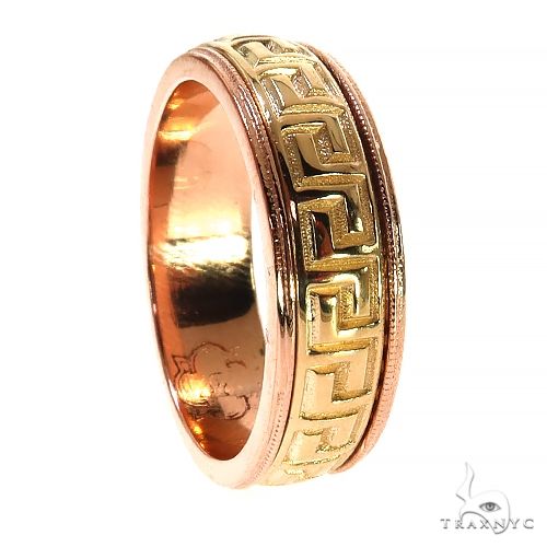 14K Gold Greek Motif Wedding Band, photo 2 of 3
