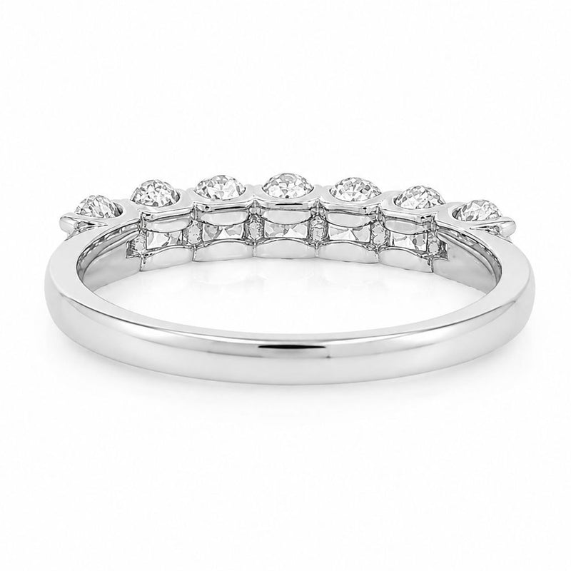 Half Eternity Oval Diamond Wedding Band in 14K gold, view 5