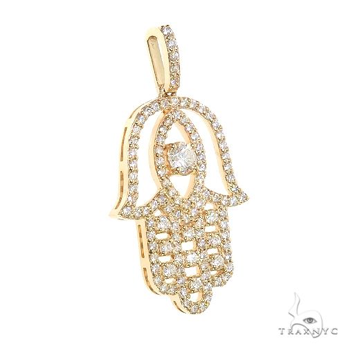 14K Gold Hamsa Diamond Pendant, photo 2 of 6