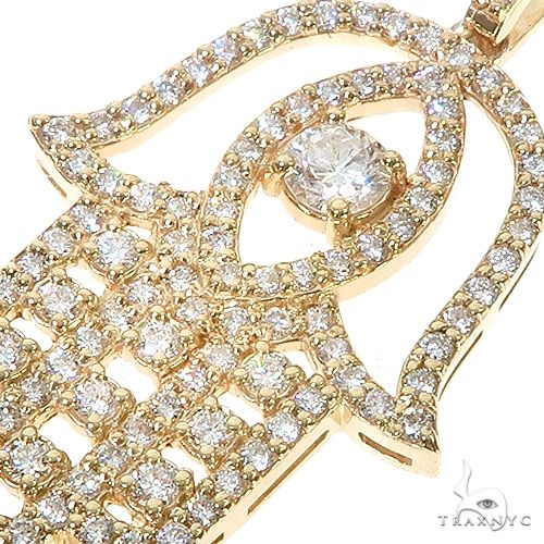 14K Gold Hamsa Diamond Pendant, photo 3 of 6