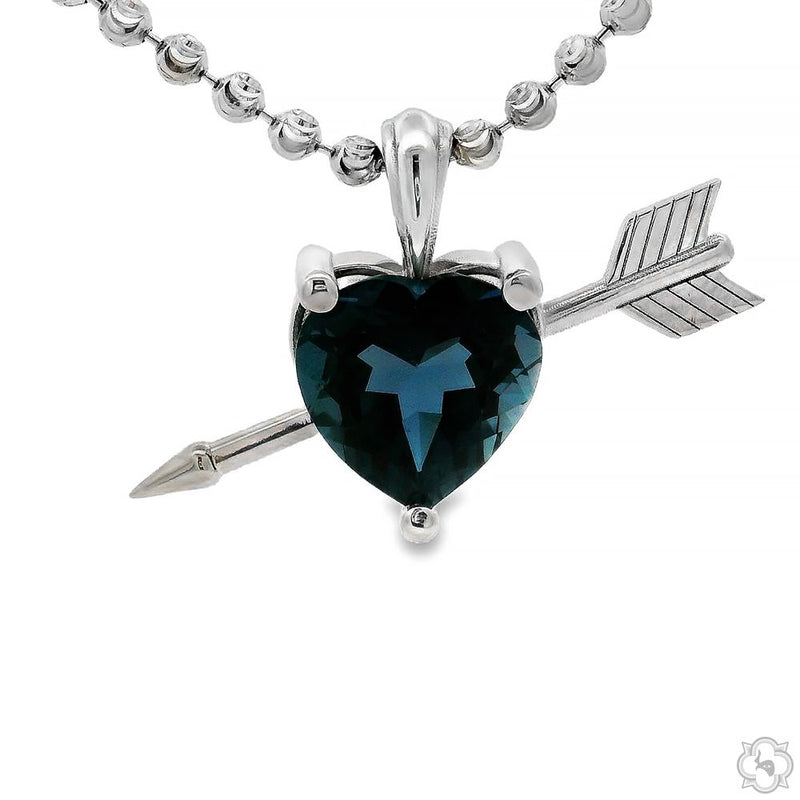 Heart Shape Blue London Topaz Necklace Large 70398 - Image 1