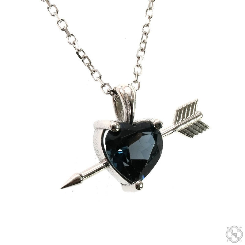 Heart Shape Blue London Topaz Necklace Medium 70235 - Image 2
