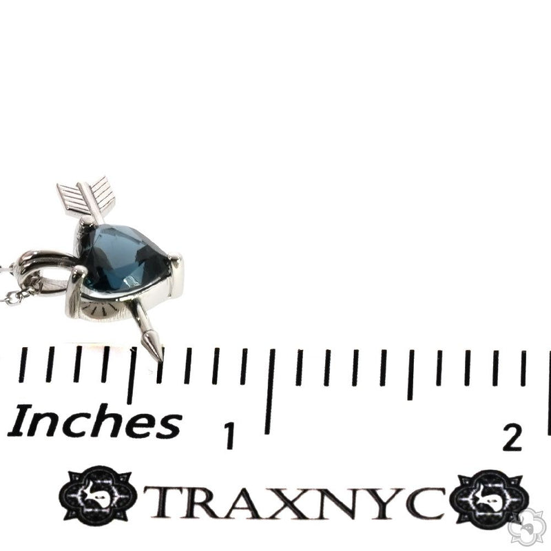 Heart Shape Blue London Topaz Necklace Medium 70235 - Image 6
