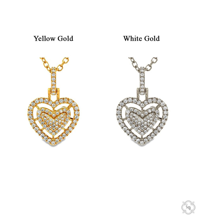 10K Gold Heart Shape Diamond Necklace, photo 6 of 9