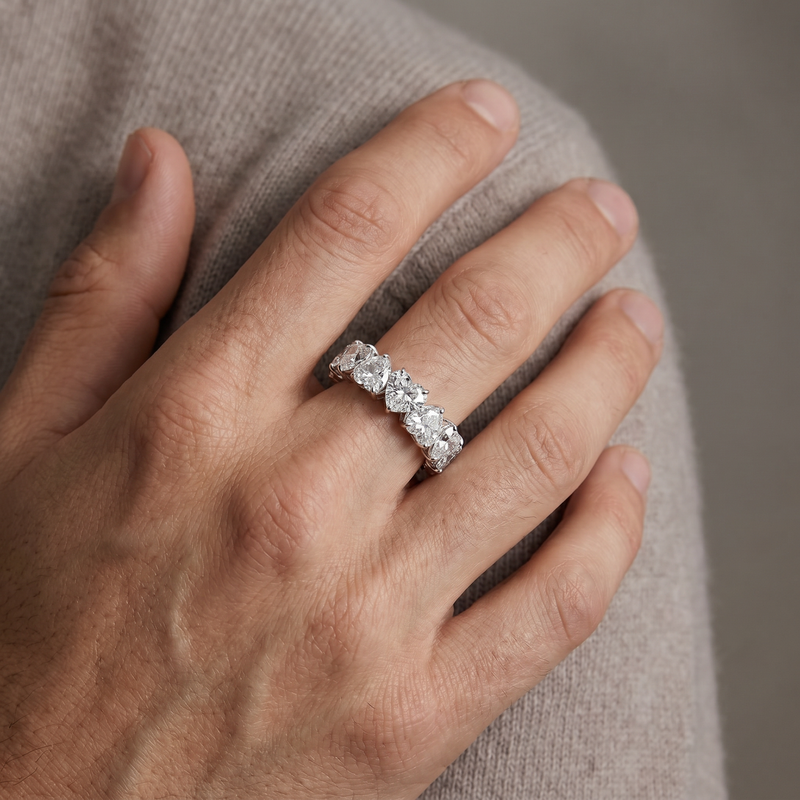 Heart Eternity Diamond Ring in 14K gold, view 7