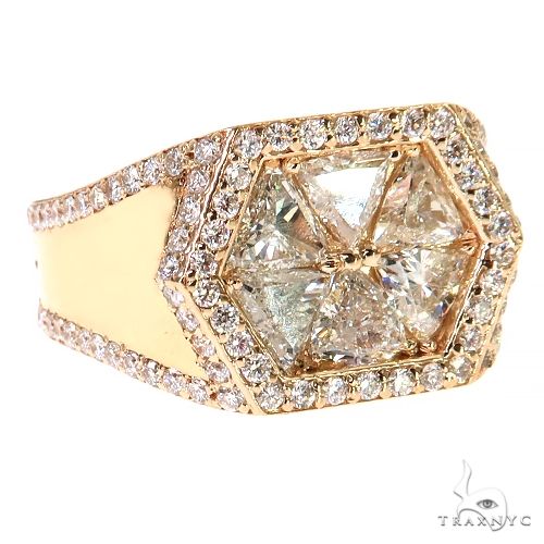 14K Gold Hexagon Trillion Cut Diamond TraxNYC Ring, photo 2 of 6