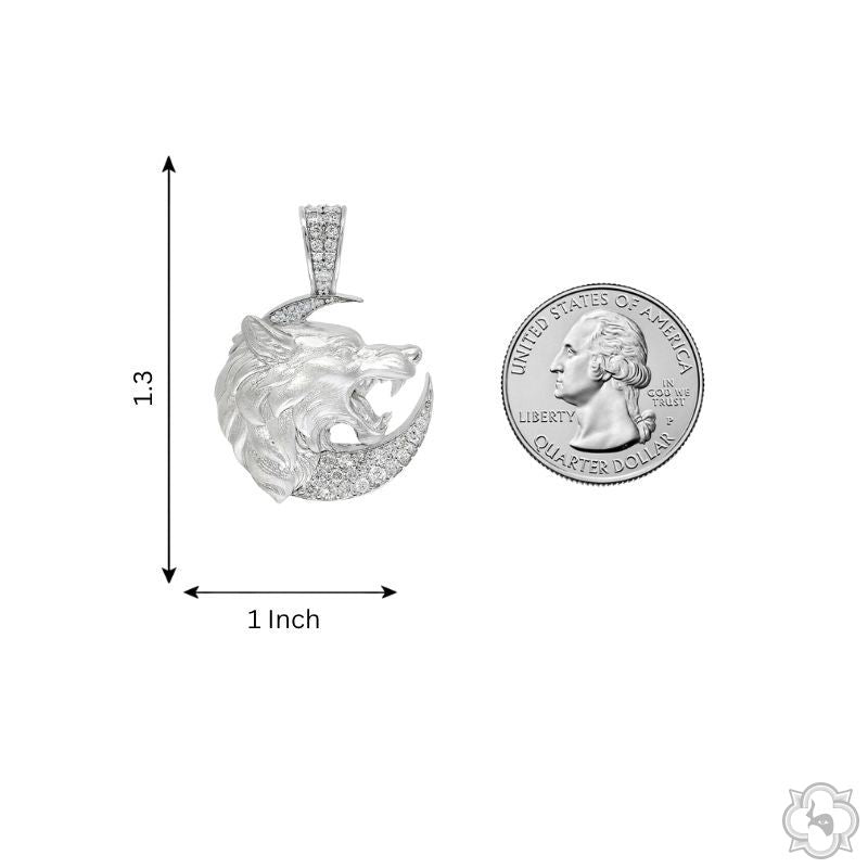 Howling Wolf Diamond Pendant 70645 - Image 8
