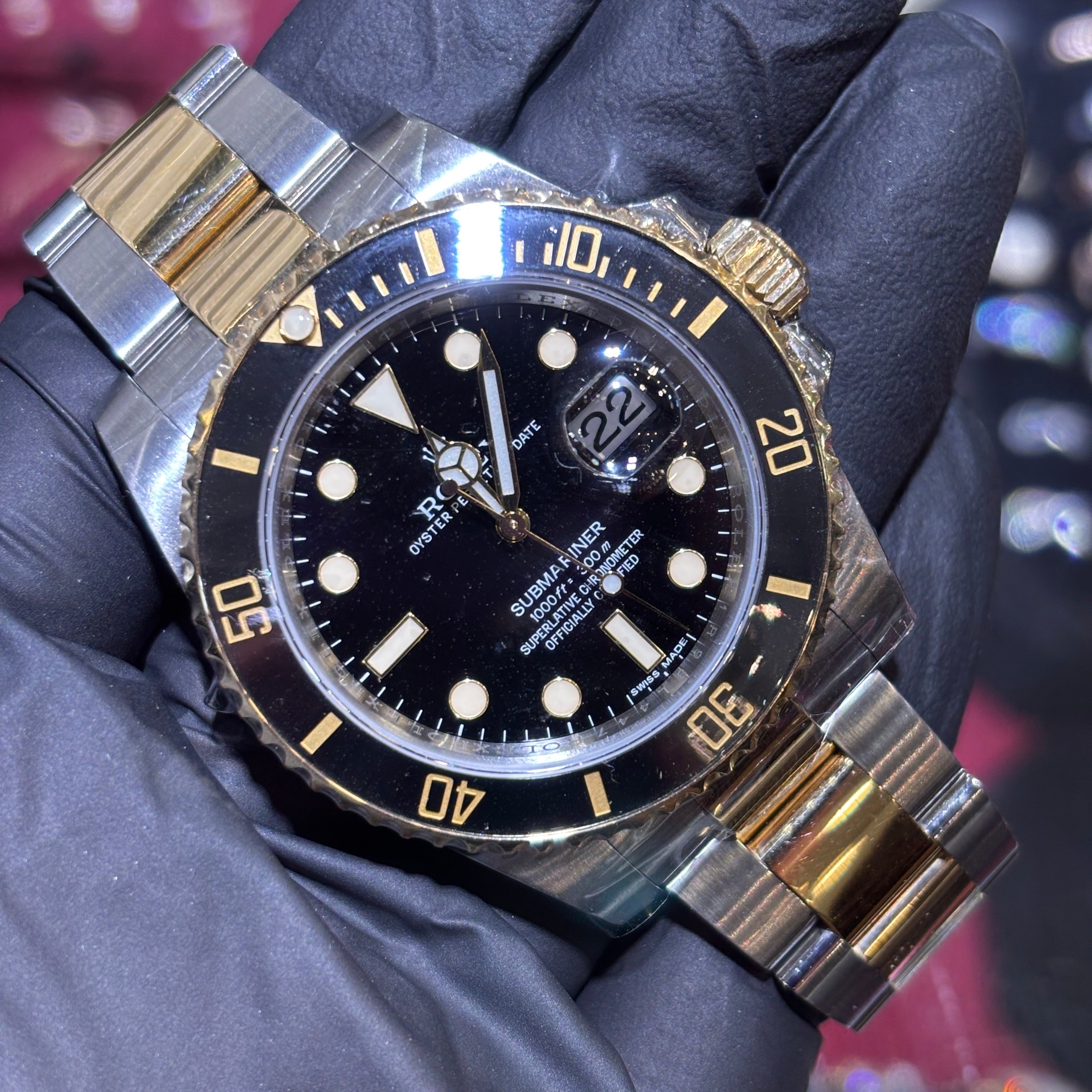 たか 2017 Rolex Submariner 40mm TT Black Dial REF 116613LN | TraxNYC